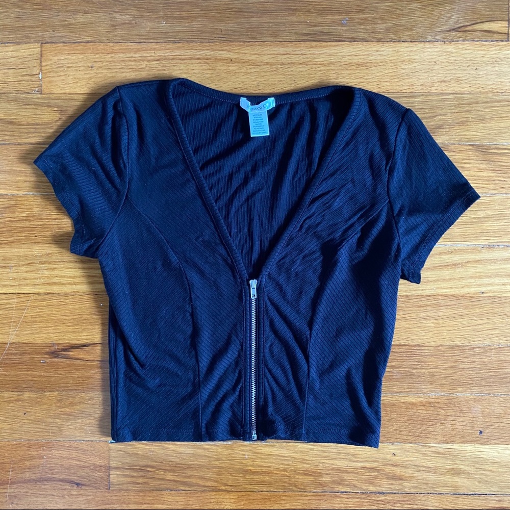 Zippered Crop Top